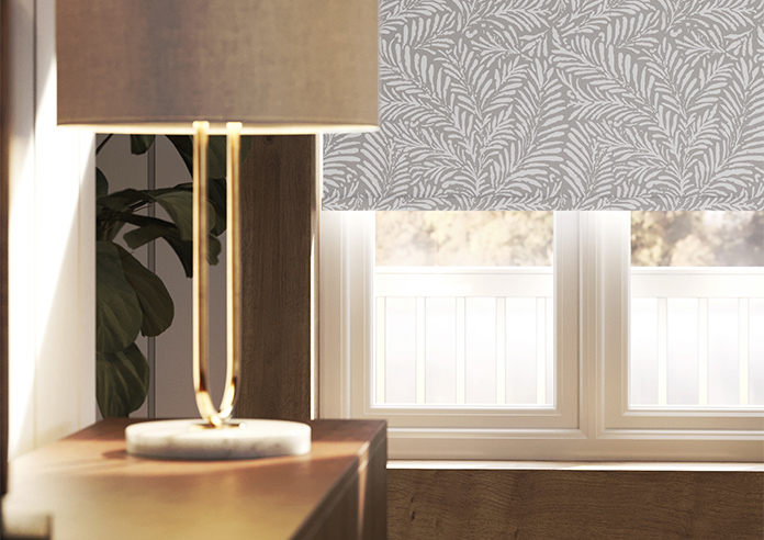 Balmy Palms (Blackout), Grey Whisp - Motorised Roller Blind - Image 5